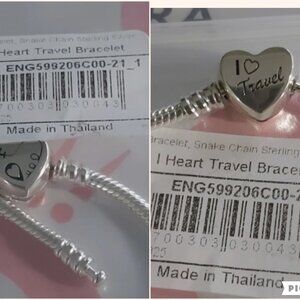 Pandora SS *LA & NY EXCLUSIVE* DOUBLE-SIDED “I ♥To Travel Bracelet ENG599206C00